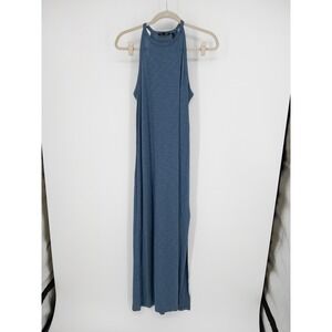 Theory Sonaki M Atmos Light Blue Slub Knit Sleeveless Maxi Dress Size Small